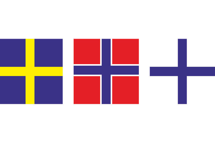 Norge Sverige Finland flagg