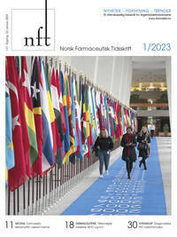 Forside NFT nr. 1/2023. Tillitsvalgte i Farmaceutene besøkte ILO  i Genève.