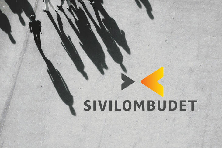 Logo Sivilombudet med skygger av mennesker