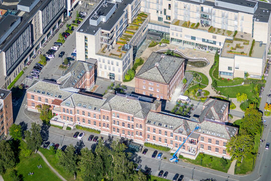St. Olavs hospital sett fra luften