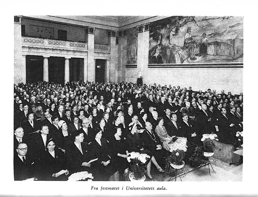 Fra festmøtet i Universitetets aula 1956